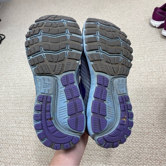 Brooks Ghost 12 Gray Blue Purple Running Shoes - Picture 6 of 8